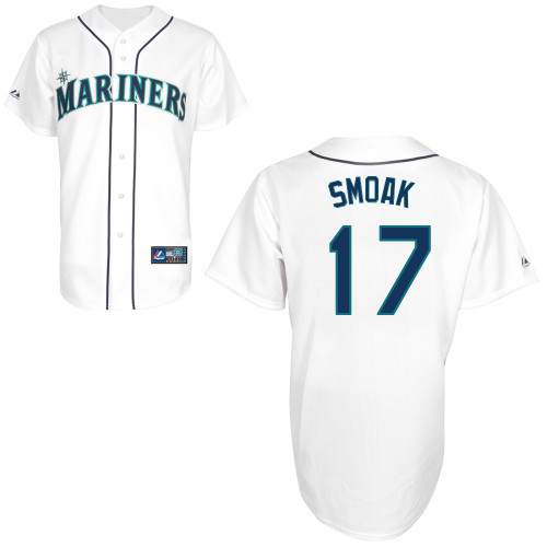 Justin Smoak #17 Youth Baseball Jersey-Seattle Mariners Authentic Home White Cool Base MLB Jersey